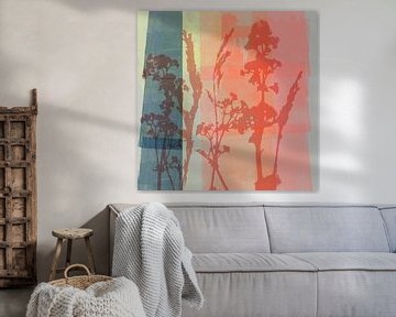 Moderne abstracte botanische kunst in pastelkleuren nr. 5 van Dina Dankers