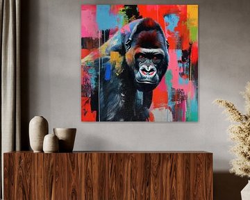 Pop-art gorilla van ARTemberaubend