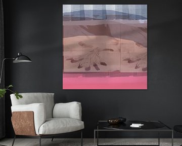 Modern abstract landschap in warme kleuren nr. 3 van Dina Dankers