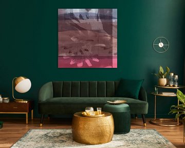 Modern abstract landschap in warme kleuren nr. 5 van Dina Dankers