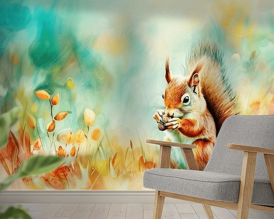 Voorbeeld van het werk in een kamer