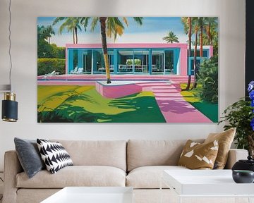 Pink Miami Beach Bauhaus - Pop Art 103 door Kollektiv Team W 32 vs. Felix von Altersheim van Felix von Altersheim
