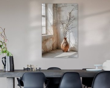 Elegant stilleven in witte sfeer op een verlaten locatie van Digitale Schilderijen