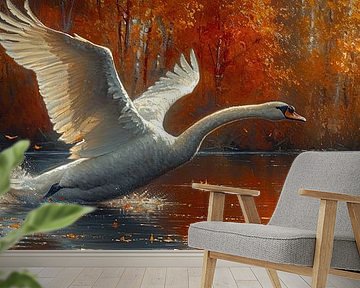 Aufgehendes Licht in herbstlichen Gewässern