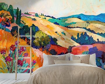Landschap Monet Stijl | Schilderij Uitzicht van ARTEO Schilderijen