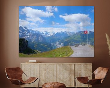 uitkijkpunt op de top van Mannlichen, Zwitserland van SusaZoom