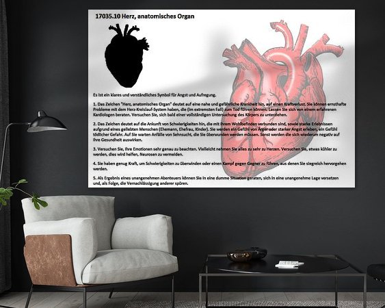 Voorbeeld van het werk in een kamer