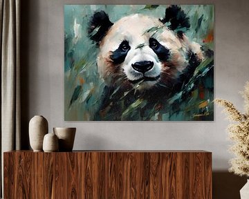 Wilde dieren - Geabstraheerd surrealisme - Panda 1 van Johanna's Art