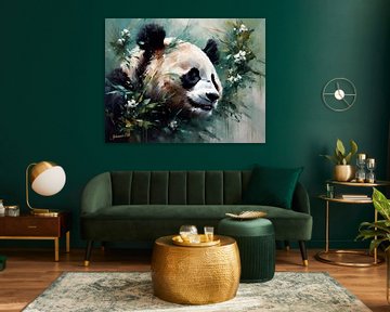 Wilde dieren - Geabstraheerd surrealisme - Panda 3 van Johanna's Art