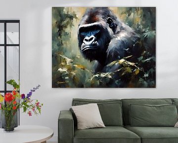 Wilde dieren - Geabstraheerd surrealisme - Gorilla 2 van Johanna's Art