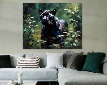 Wilde dieren - Geabstraheerd surrealisme - Black Panther 2 van Johanna's Art