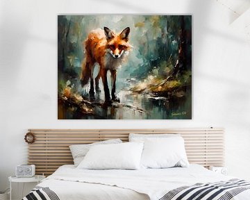 Wilde dieren - Geabstraheerd surrealisme - Fox 1 van Johanna's Art