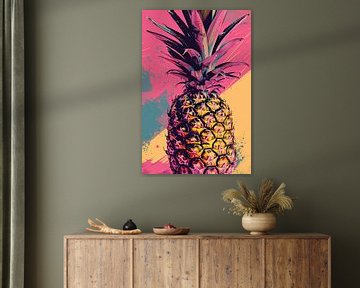 Kleurrijke ananas pop-art print - Unieke decoratie voor moderne interieurs van Felix Brönnimann