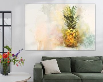 Aquarel ananas van Poster Art Shop
