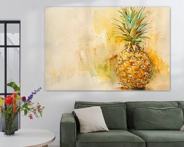 Aquarel ananas van Felix Brönnimann