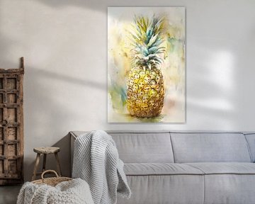 Kleurrijke ananas: aquarelinspiratie van Poster Art Shop