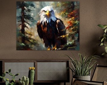 Wilde dieren - Geabstraheerd surrealisme - Zeearend 3 van Johannas Art Creations
