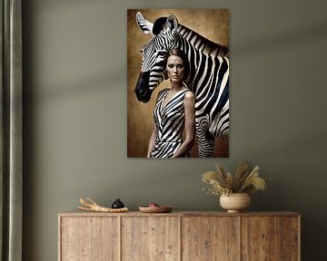Vrouw met zebra - Portret van Reiner Borner