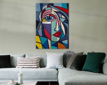 Abstracte vrouw Picasso stijl van Inspire Art