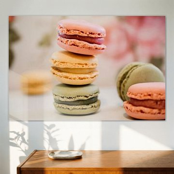 Macarons in weinig kleuren, voedselfotografie