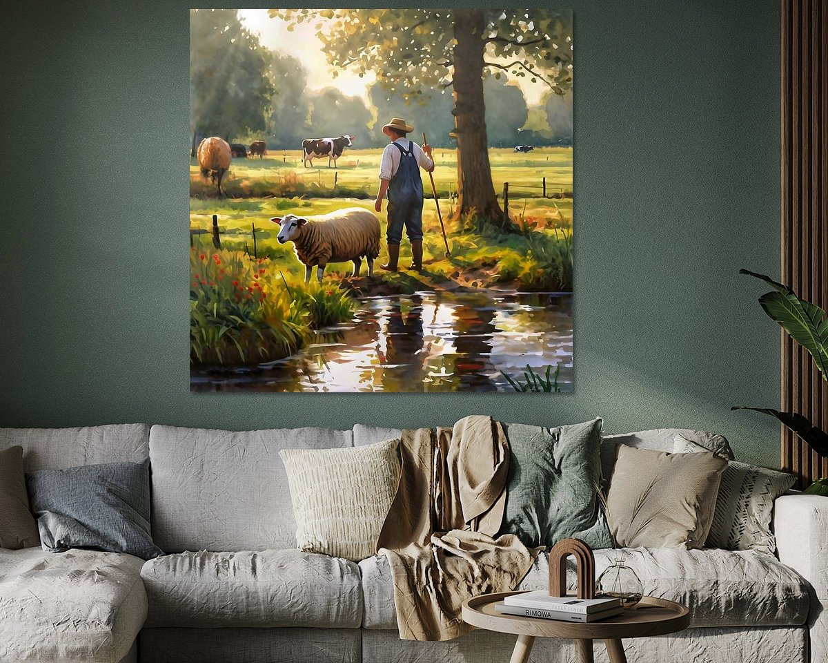 Voorbeeld van het werk in een kamer