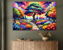 Voorbeeld van het werk in een kamer