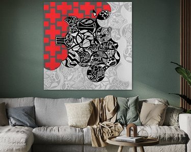 Voorbeeld van het werk in een kamer