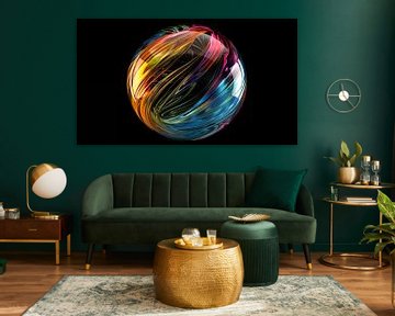 Glazen bal kleurrijk panorama van TheXclusive Art