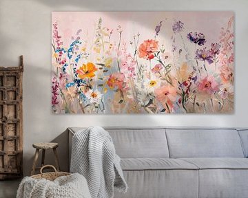 Field of flowers in pastel colours by Studio Allee