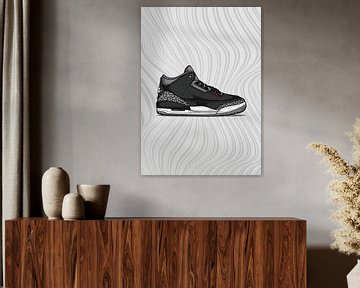 Air Jordan 3 Retro Zwart Cement Sneaker van Adam Khabibi