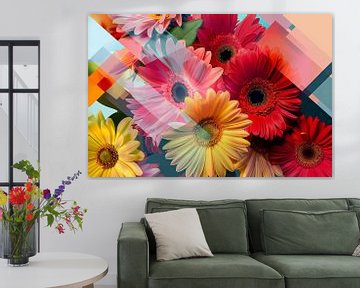 Gerberabloemen - levendige bloemen in een modern ontwerp van Poster Art Shop