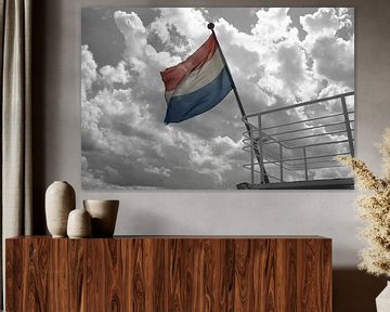 Nederlandse vlag in zwart/wit van EnWout