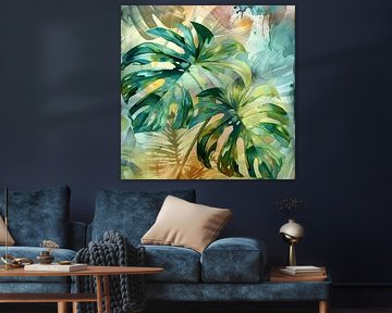 Œuvre d'art Monstera - Feuilles tropicales sur Poster Art Shop