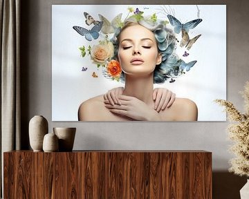 Image de beauté d'une femme, soins de la peau, soins du corps, salon de beauté, design artistique