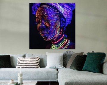 Afrikaanse vrouw neon van TheXclusive Art