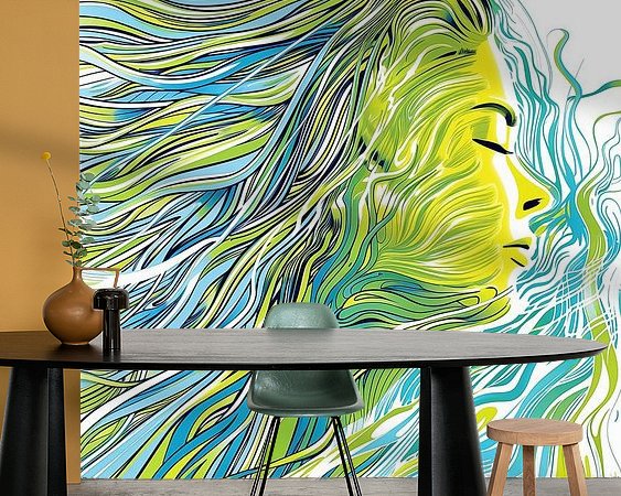 Voorbeeld van het werk in een kamer