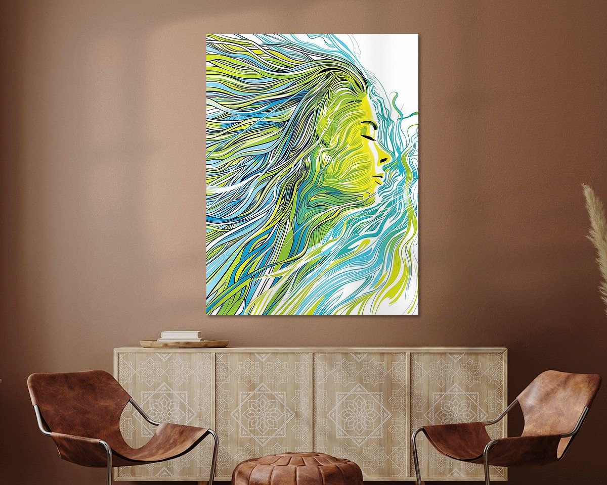 Voorbeeld van het werk in een kamer