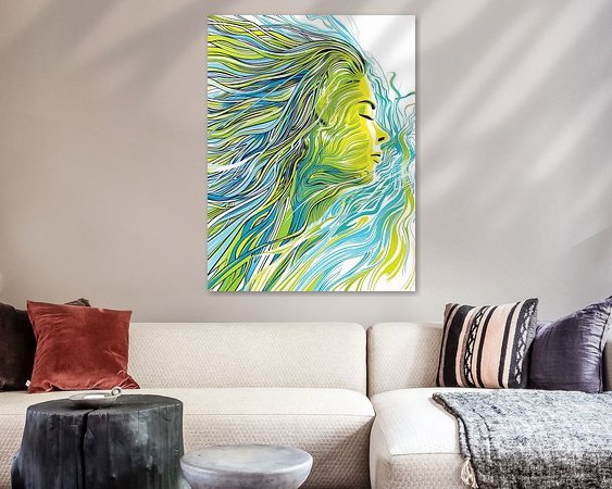 Voorbeeld van het werk in een kamer