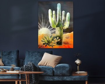 Cactus in Mexicaans landschap van PixelPrestige
