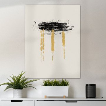 Abstraktes Kunstwerk mit Pinselstrichen in Erdfarben