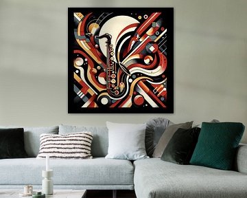 Saxofoon art deco van Tatjana Korneeva