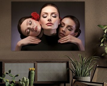 Portret van drie schoonheden, kunstontwerp van Animaflora PicsStock