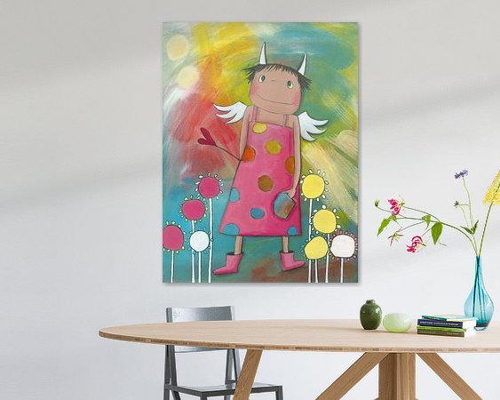 Voorbeeld van het werk in een kamer