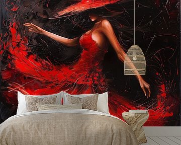 Lady in Red - A Dance of Desire and Enchantment by Karina Brouwer