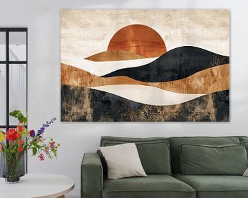 Sepia Schattierungen Abstrakter Sonnenuntergang Kunst von Art & Soul Creations