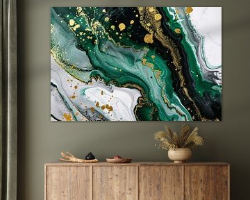 Groen Gouden Marmer Abstract Ontwerp van De Muurdecoratie