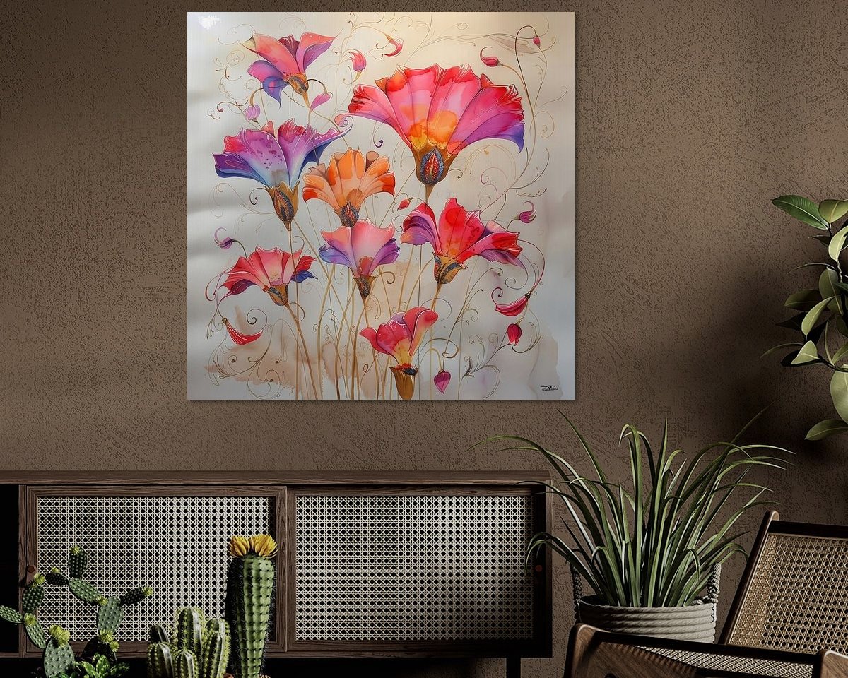 Voorbeeld van het werk in een kamer