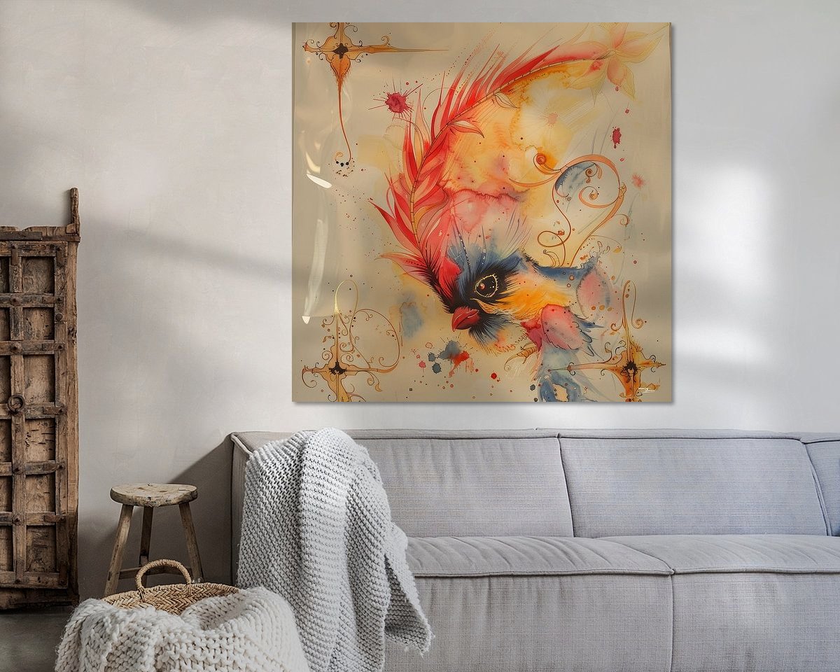 Voorbeeld van het werk in een kamer