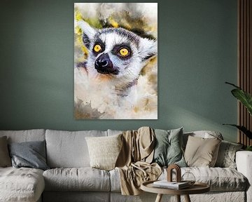 Lemur dierenkunst #Lemur van JBJart Justyna Jaszke