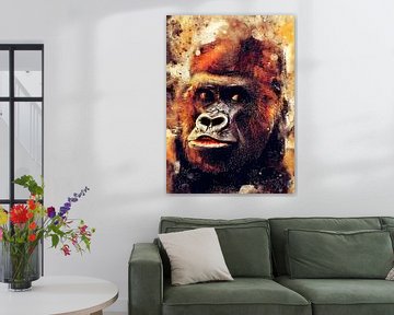 Gorilla dierenkunst #gorilla van JBJart Justyna Jaszke